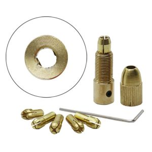 7 PCS / Set Brass 0.5-3mm Small Electric Drill Bit Collet Micro Twist 5.05mm Drill Chuck Set with Wrench