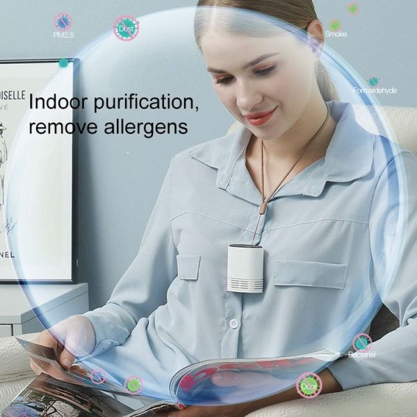 HE-K001 Hanging Neck Negative Ion Air Purifier Portable Household Formaldehyde Removal Portable Purifier (White) - Image 8