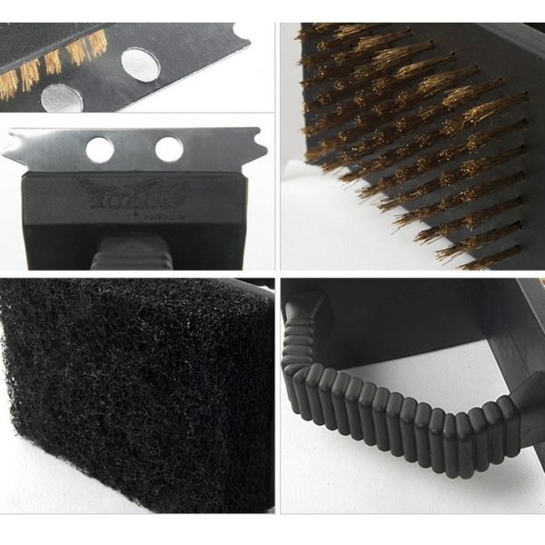 Outdoor Barbecue Cleaning Brush Camping Picnic BBQ Copper Wire Grill Three In One Right Angle Copper Wire Triangular Brush - Image 5