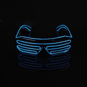 Fluorescence Dance Show Luminescent Glasses LED Two Colors Shutter EL Flashing Glasses (Blue)
