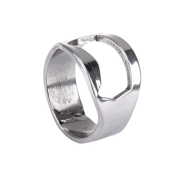10pcs Ring Style Metal Beer Bottle & Can Opener, Inner Diameter: 2.2cm (Silver) - Image 3