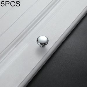 5 PCS 4203 Bright Chrome Single Hole Solid Zinc Alloy Round Handle for Cabinet Wardrobe Drawer Door