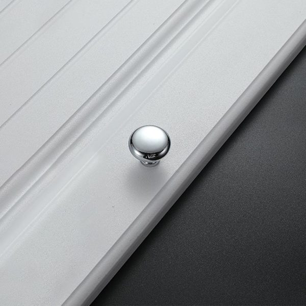 5 PCS 4203 Bright Chrome Single Hole Solid Zinc Alloy Round Handle for Cabinet Wardrobe Drawer Door - Image 2