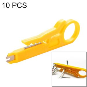 10 PCS Mini Cable Crimping Tool Punch Down Cutter for RJ45 Cat5 Network Cable, Data Telephone Cable, Computer UTP Cable (Yellow)
