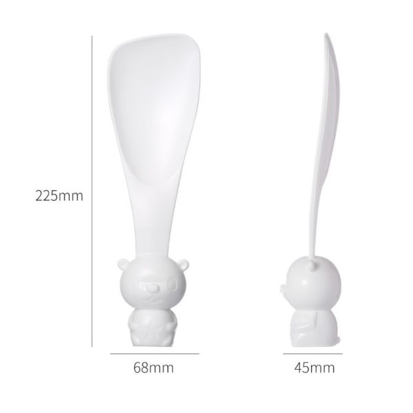 Original Xiaomi Youpin jordan &judy Cute Cartoon Bear Rice Spoon Non Sticky Vertical Stand Soup Sauce Scoop Kitchen Tool (White) - Image 3
