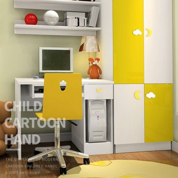 5 PCS Blue Moon Pattern Shockproof Modern Cartoon Children Drawer Cabinet Handle - Image 5