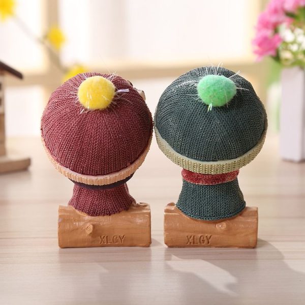 1 Pair Resin Crafts Creative Home Decoration Doll, Random Style Delivery - Image 4