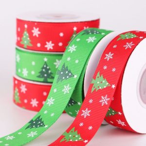 5 PCS Double-sided Christmas Gift Box Flowers Packing Coloured Ribbon, Width: 2cm, Random Color Delivery