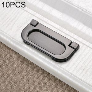 10 PCS 1052C-64 Simple Cabinet Door Handle Drawer Wardrobe Zinc Alloy Handle (Black)