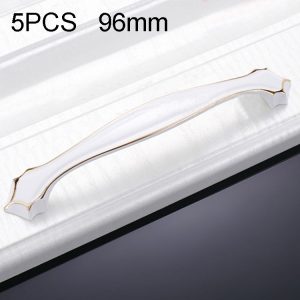 5 PCS 6599-96 Cabinet Wardrobe Drawer Zinc Alloy Handle (White)