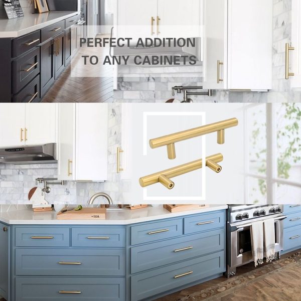 2 PCS 9001A-160 Simple Furniture Cabinet Handle Aluminum Profile Round Handle (Gold) - Image 6