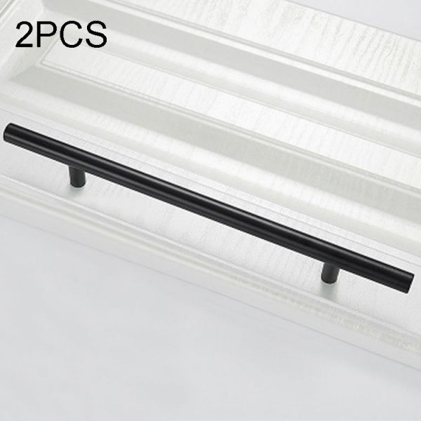 2 PCS 9001A-224 Simple Furniture Cabinet Handle Aluminum Profile Round Handle (Black)