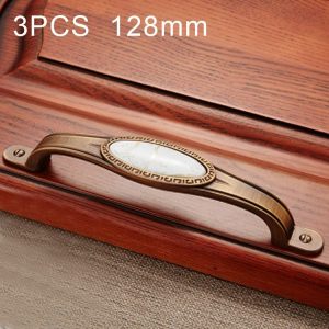 3 PCS 5008-128 Cabinet Zinc Alloy Retro Handle Coffee Cat Eye Handle (Coffee Marble)