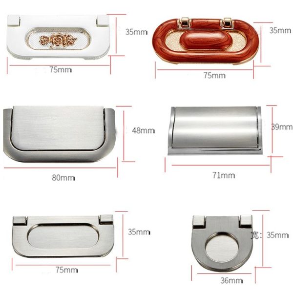 5 PCS 6531-64 Simple European Furniture Drawer Hidden Buckle Handle (White Amber) - Image 3