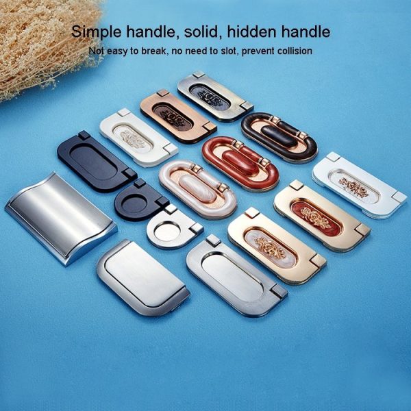 5 PCS 6531-64 Simple European Furniture Drawer Hidden Buckle Handle (White Amber) - Image 6