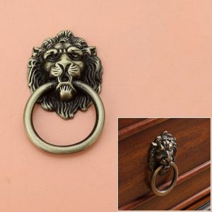 Classical Single Hole Lion Head Wardrobe Medicine Cabinet Handle (Bronze)