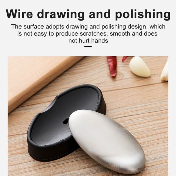 2 PCS Portable Cleaning Stainless Steel Oval Hand Soap Eliminating Odour Remover with Base, Random Style Delivery - Image 6