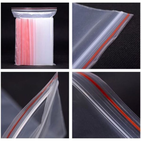 100pcs / pack PE Self Sealing Clear Zip Lock Packaging Bag, 8cm x 12cm, Custom Printing and Size are welcome - Image 5