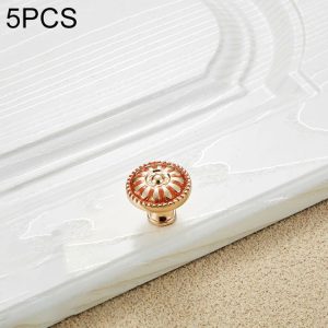 5 PCS 6041 Large Single Hole Red Amber Paint Closet Cabinet Handle Diameter: 30mm