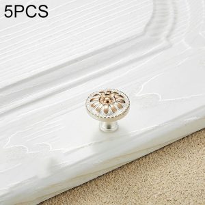 5 PCS 6041 Large Single Hole Gold and Silver Paint Closet Cabinet Handle Diameter: 30mm