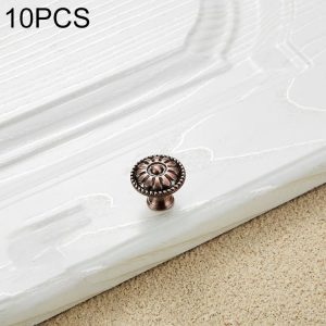 10 PCS 6041 Small Single Hole Red Ancient Paint Closet Cabinet Handle Diameter: 24mm