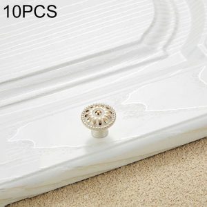 10 PCS 6041 Small Single Hole Ivory White Paint Closet Cabinet Handle Diameter: 24mm