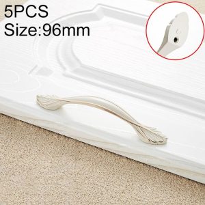 5 PCS 6593_96 Ivory White Zinc Alloy Simple Closet Cabinet Handle Pitch: 96mm