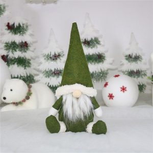 CX20217 Faceless Doll Window Ornament Christmas Decoration (Green)