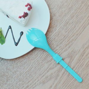 Portable Outdoor Travel Foldable Soup Spoon Tableware (Blue)