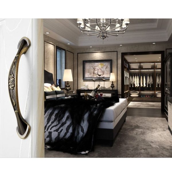 5 PCS 6026A-96 European Style Zinc Alloy Cabinet Wardrobe Drawer Door Handle, Hole Spacing: 96mm (Bronze) - Image 6