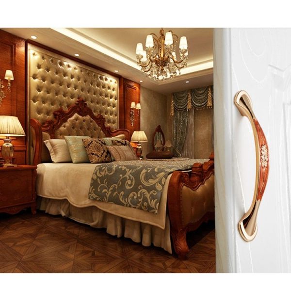 5 PCS 6026A-128 European Style Zinc Alloy Cabinet Wardrobe Drawer Door Handle, Hole Spacing: 128mm (Red Amber) - Image 6