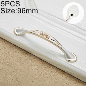 5 PCS 6026-96 European Style Zinc Alloy Cabinet Wardrobe Drawer Door Handle, Hole Spacing: 96mm (Gold+Silver)