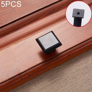 5 PCS 6609 Single Hole Zinc Alloy Cabinet Wardrobe Drawer Door Handle (Matte Black)