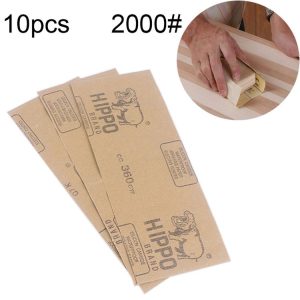 10pcs Grit 2000 Wet And Dry Polishing Grinding Sandpaper, Size: 23 x 9cm (Yellow)