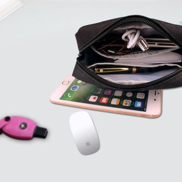 Simple Multi-functional Digital Device Travel Storage Bag for Phones, Power Bank, U-disk, Earphones, Data Cable and etc, Small Size: 16*11*5cm (Grey) - Image 9