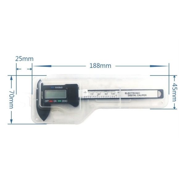Plastic Fiber Digital Display Vernier Caliper, Measure Range: 100mm (4 inch), Plastic Box Packing - Image 4