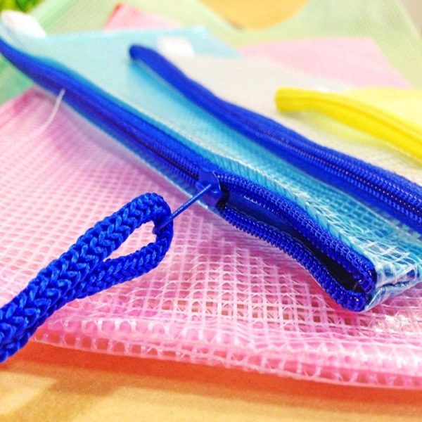 12 PCS Zipper Plastic Mesh Stationery Bag, Random Color Delivery (A5, Size: 24x17.5cm) - Image 6