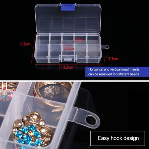 10 PCS Removable Grid Plastic Box Organizer for Jewelry Earring Fishing Hook Small Accessories, Size: Small, 10 Slots - Image 6