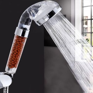 3 Settings Adjustable PC Negative Ions Shower Head, Size: Large, Interface: 2cm (Transparent)