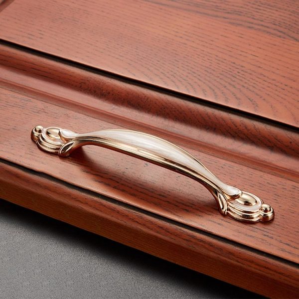 5 PCS 6606-96 White Amber Drawer Cabinet Door Single Hole Handle - Image 2