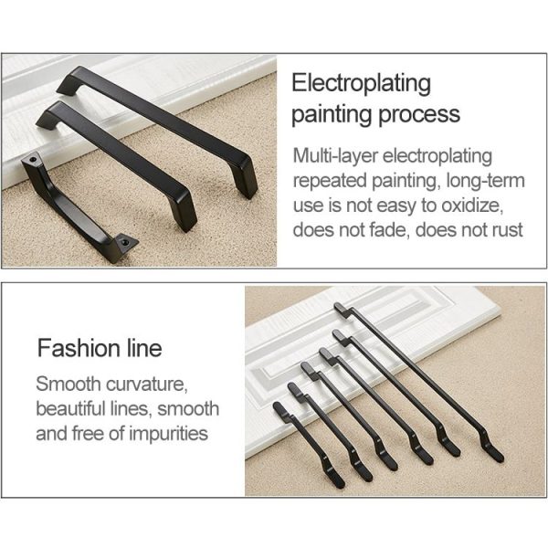2 PCS 9008_224 Simple Black Drawer Cabinet Handle - Image 4
