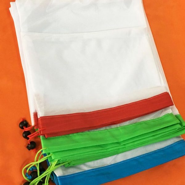 10 PCS Double-Stitched Strength Reusable Fruit Sandwich Pouch Mesh Storage Bags, Size: 30cm x 43cm, Random Color Delivery - Image 3