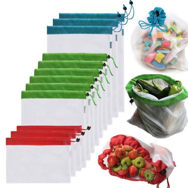 10 PCS Double-Stitched Strength Reusable Fruit Sandwich Pouch Mesh Storage Bags, Size: 30cm x 43cm, Random Color Delivery - Image 9