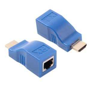 HDMI to RJ45 Extender Adapter (Receiver & Transmitter) by Cat-5e / 6 Cable, Transmission Distance: 30m (Blue)