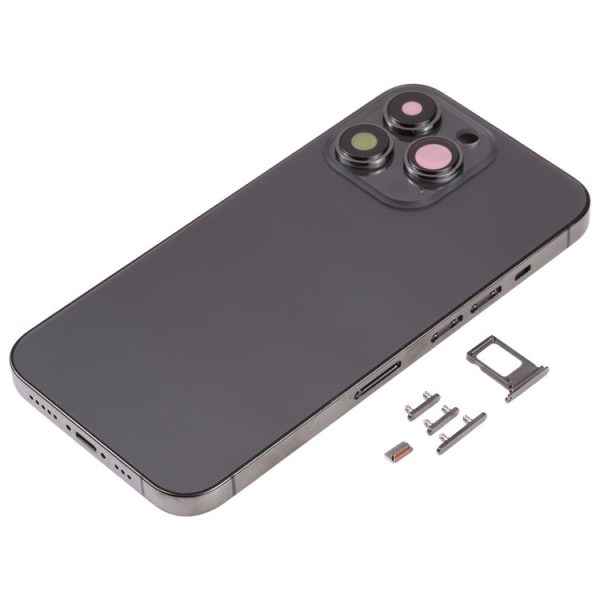 Back Housing Cover with SIM Card Tray & Side Keys & Camera Lens for iPhone 13 Pro (Black) - Image 2