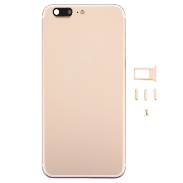 5 in 1 Full Assembly Metal Housing Cover with Appearance Imitation of i7 for iPhone 6s Plus, Including Back Cover (Big Camera Hole) & Card Tray & Volume Control Key & Power Button & Mute Switch Vibrator Key, No Headphone Jack (Gold) - Image 2