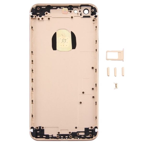 5 in 1 Full Assembly Metal Housing Cover with Appearance Imitation of i7 for iPhone 6s Plus, Including Back Cover (Big Camera Hole) & Card Tray & Volume Control Key & Power Button & Mute Switch Vibrator Key, No Headphone Jack (Gold) - Image 3