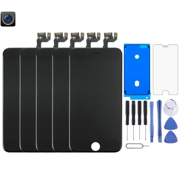 5 PCS TFT LCD Screen with Front Camera for iPhone 6s (Black)