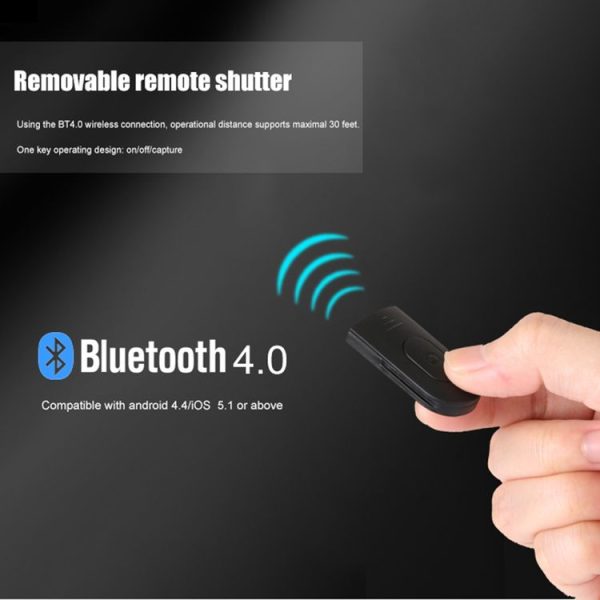 2 in 1 Foldable Bluetooth Shutter Remote Selfie Stick Tripod for iPhone and Android Phones (Black) - Image 11