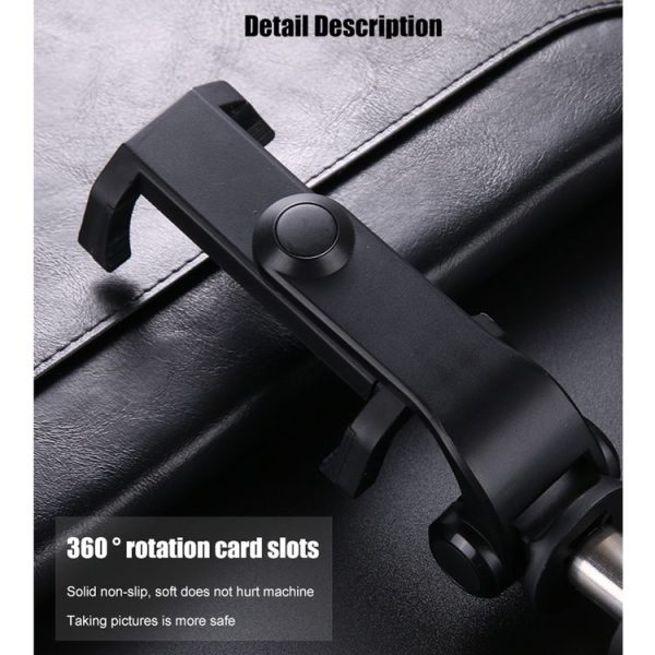 2 in 1 Foldable Bluetooth Shutter Remote Selfie Stick Tripod for iPhone and Android Phones (Black) - Image 12